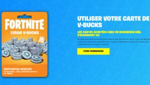 Comment utiliser les cartes de V Bucks Fortnite