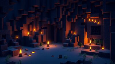Visuel d'ambiance Minecraft illustrant Chaos Cubed débarque dans Minecraft : cube de soufre et grotte chaotique