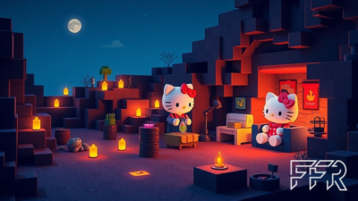 Visuel d'ambiance Minecraft illustrant Hello Kitty and Friends Furniture : Sanrio débarque sur le Minecraft Marketplace