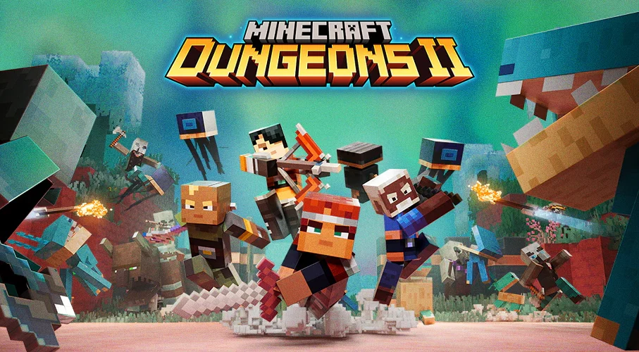 Visuel d'ambiance Minecraft illustrant Minecraft Dungeons II dévoile de nouvelles mécaniques à la gamescom 2026