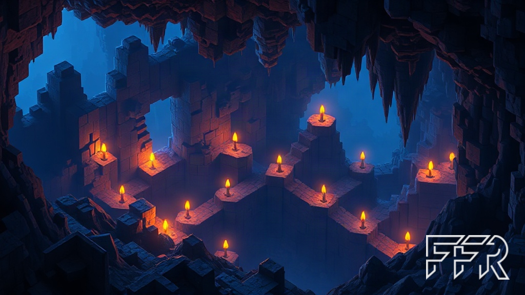 Visuel d'ambiance Minecraft illustrant [Modpack] Cave Horror Project 1 : la survie horrifique s'installe sous terre (1.20.1)