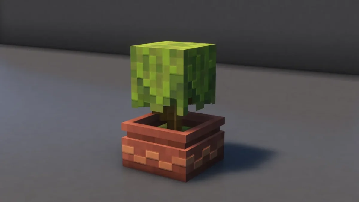 Visuel d'ambiance Minecraft illustrant Fresh Flower Pots : le pack de textures qui redonne du relief aux pots de fleurs de Minecraft - Pot azalee
