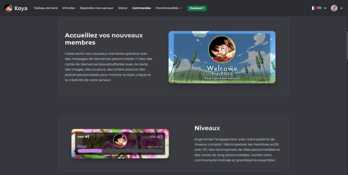 Fonctionnalités du bot Koya.gg sur Discord
