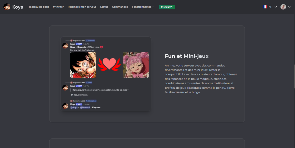 Fonctionnalités du bot Koya.gg sur Discord 3