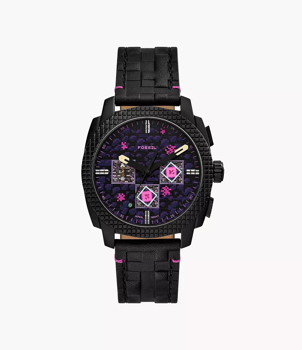 Montre chronographe The End 44 mm Minecraft x Fossil en édition limitée